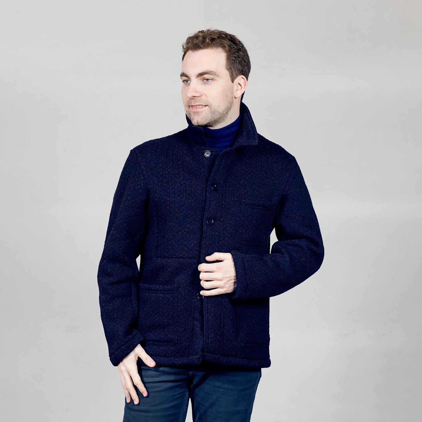 Knitted Virgin Wool Jacket 5U/5 vetra navy