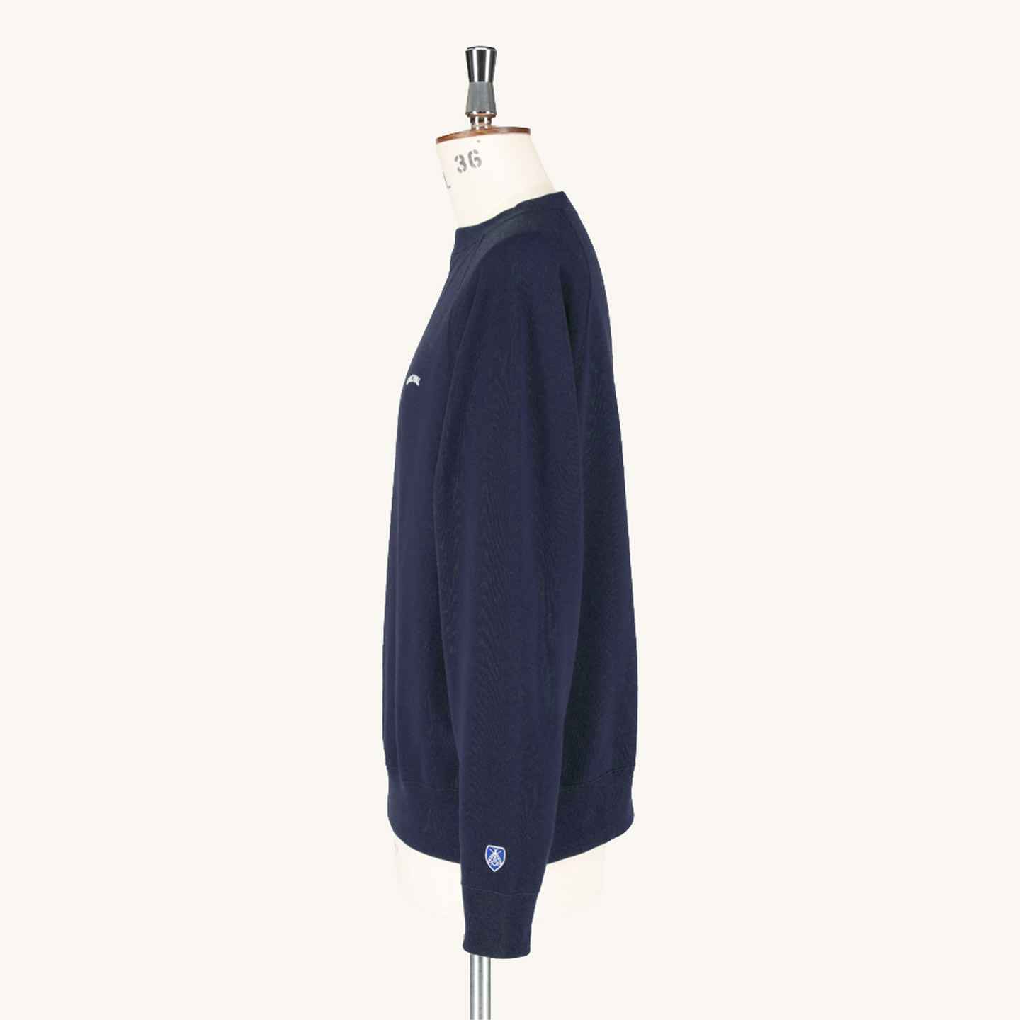 Mini French Terry Boat Neck Sweater Navy