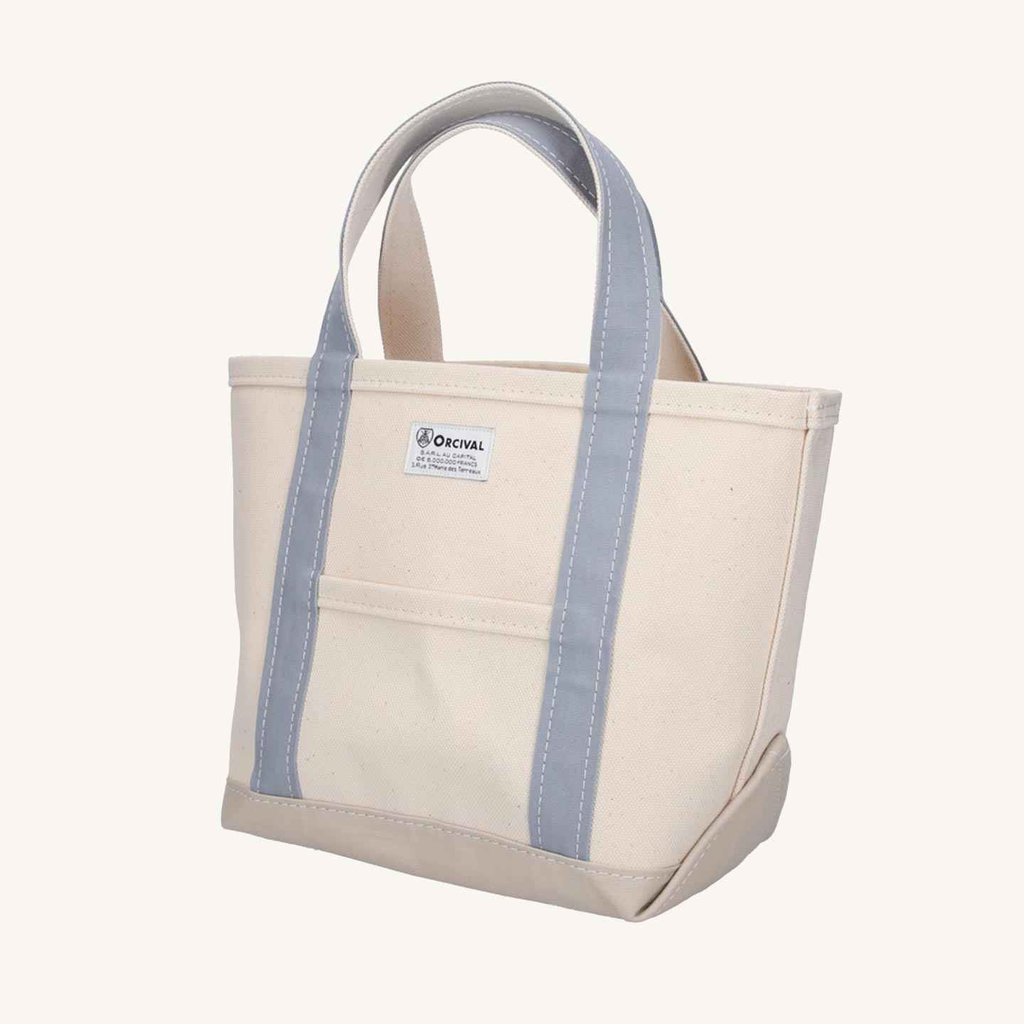 Le tote-bag Ecru / Blue Grey / Sand Beige, format moyen de Orcival