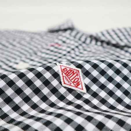 Chemise col rond en Vichy Navy DANTON #JD-3568 TRD