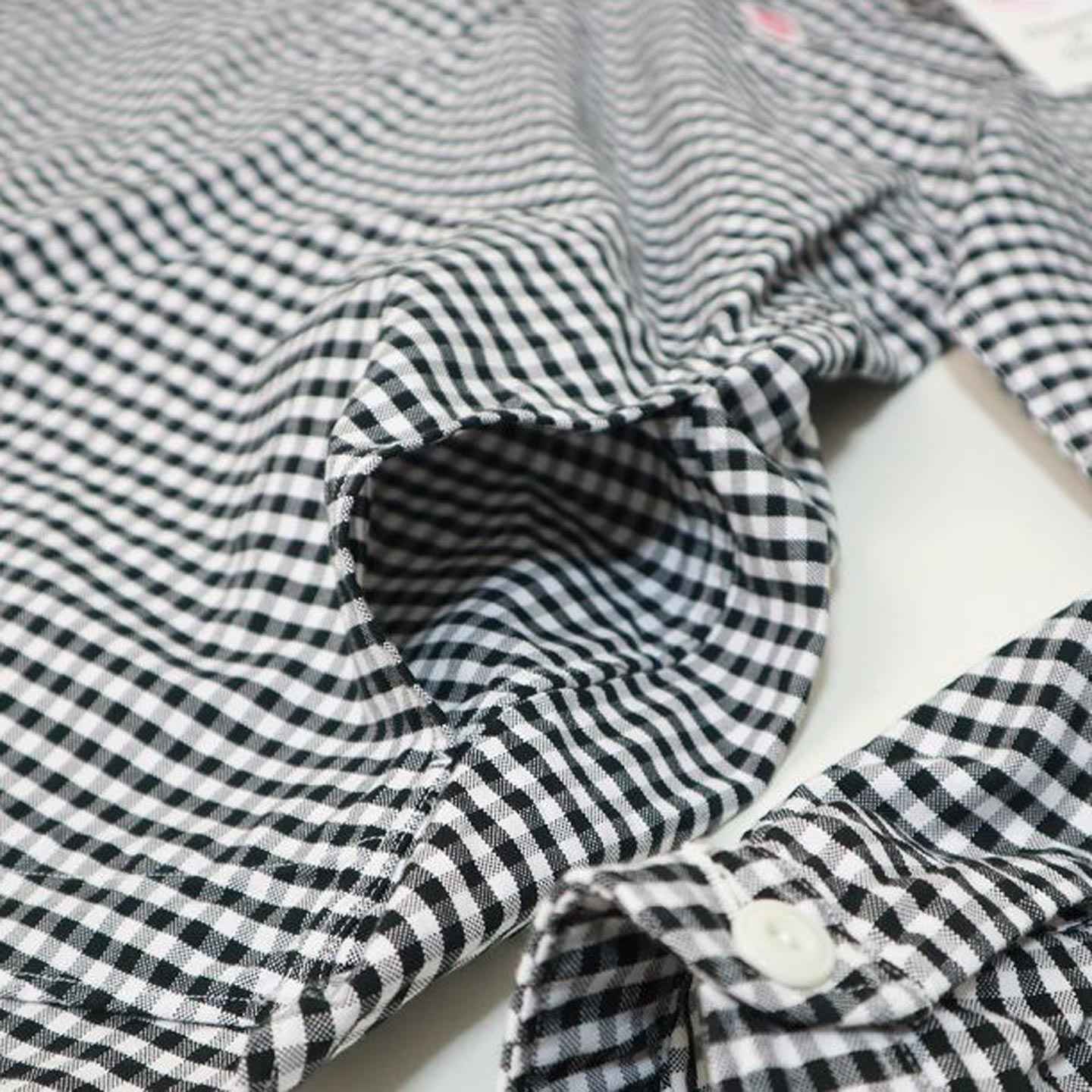 Chemise col rond en Vichy Navy DANTON #JD-3568 TRD