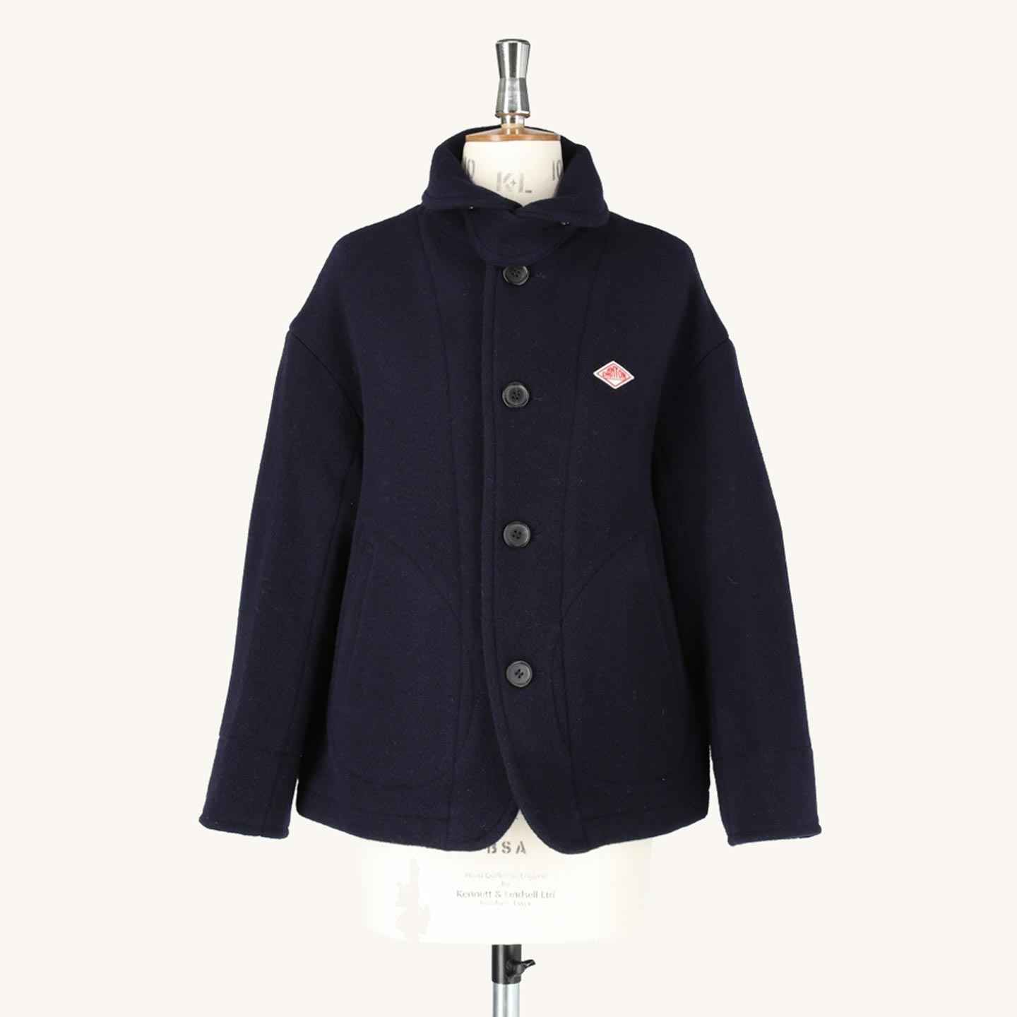 Navy Wool Pile Round Collar Coat DT-A0010 WOP Danton