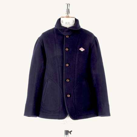 Wool Round Collar Coat Danton DT-A0032 WOP Navy