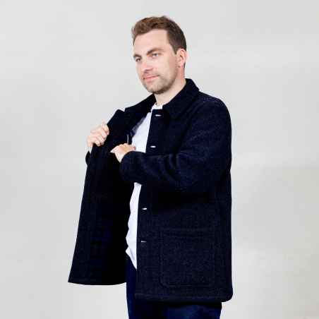 Double-face Melton jacket wool 5F/4 navy