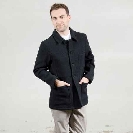 Double-face Melton jacket wool 5F/4 anthracite