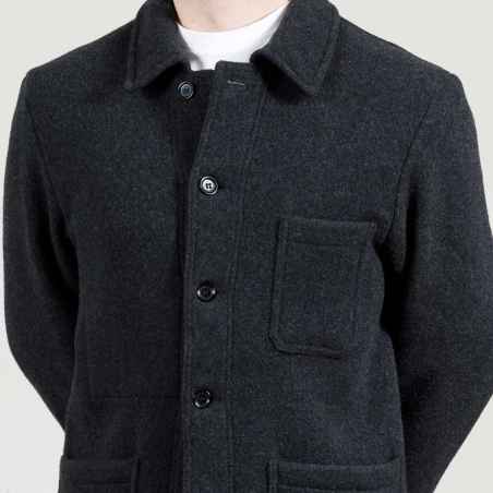 Double-face Melton jacket wool 5F/4 anthracite