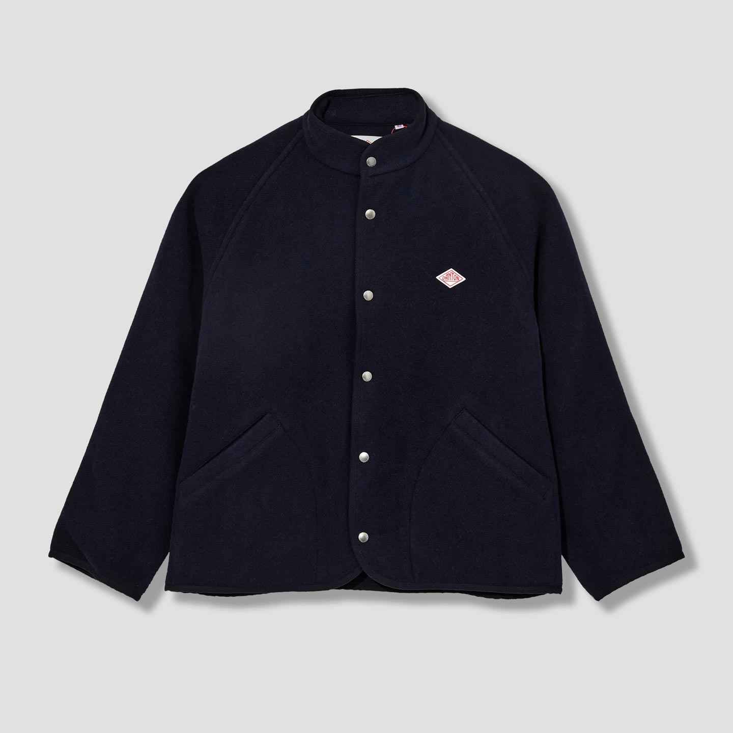 Stand collar jacket in wool DANTON navy #DT-A0715 WLP