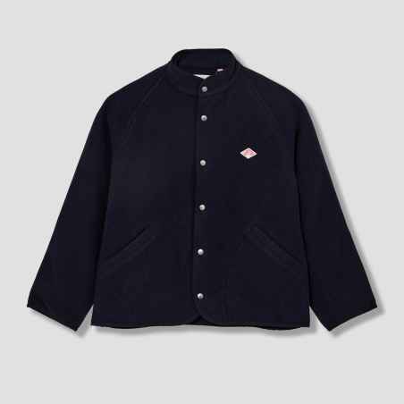 Stand collar jacket in wool DANTON navy #DT-A0715 WLP
