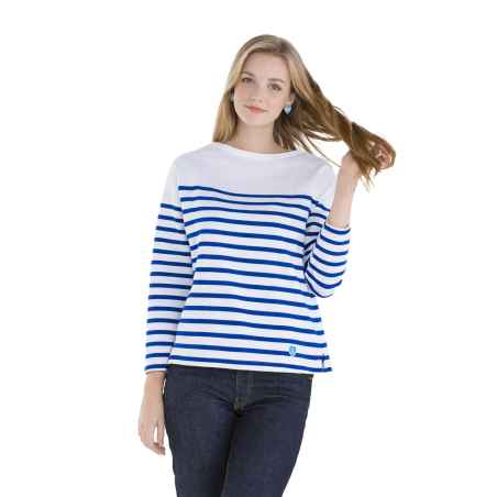 Drop-Shoulders Women's Striped shirt White / Blue Orcival