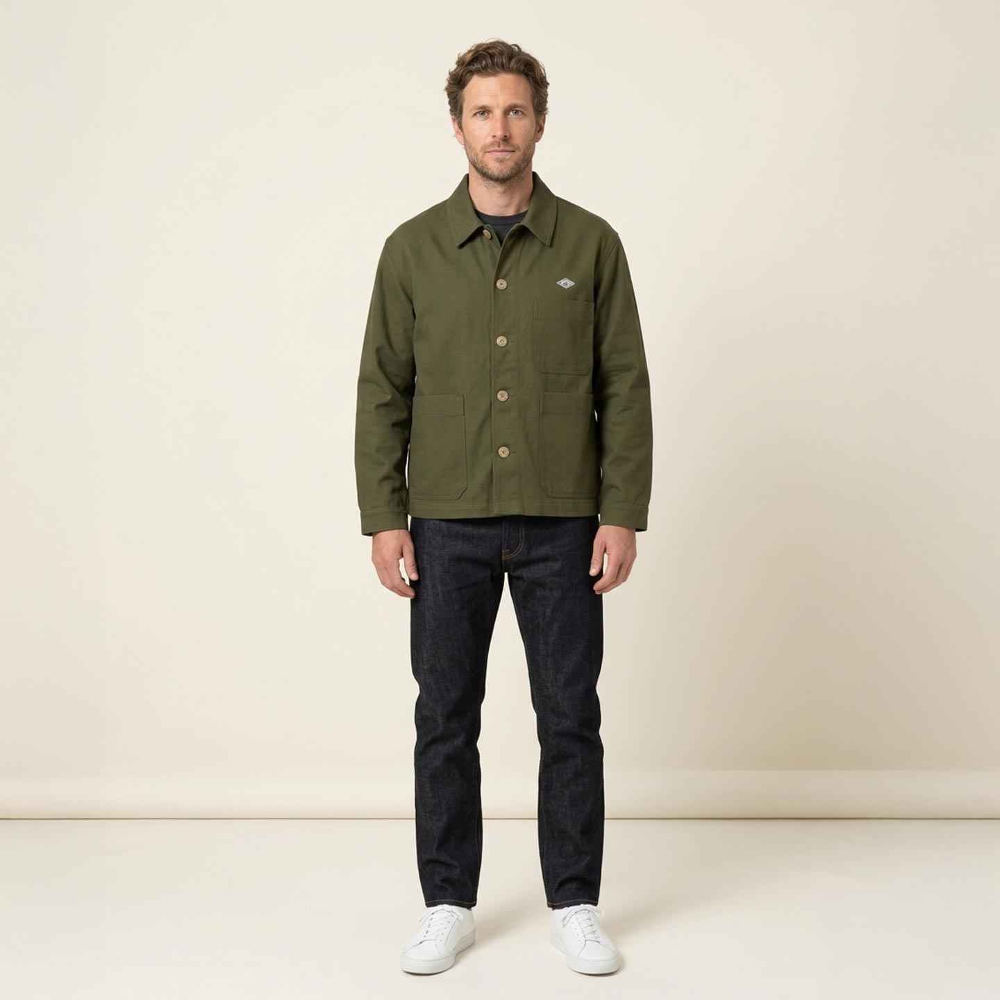Poplin Coveralls Back Danton Logo olive