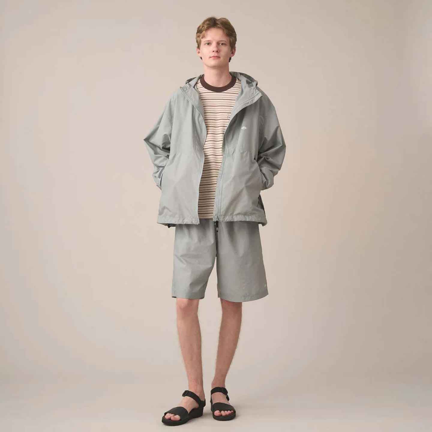 Blouson à capuche Nylon Texture Naturelle #DT-A0675 SNY