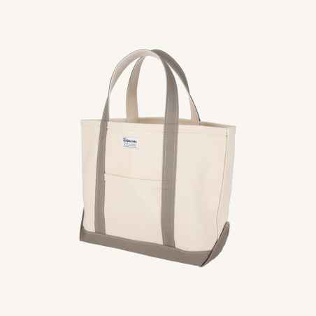 Ecru / Taupe Canvas Tote Bag medium