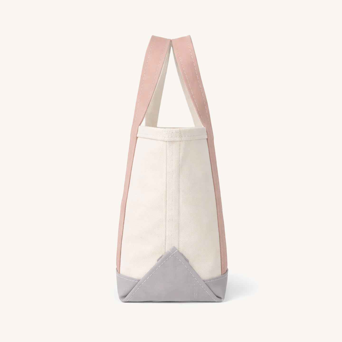 Ecru / Smocky Pink / Grey Canvas Tote Bag medium