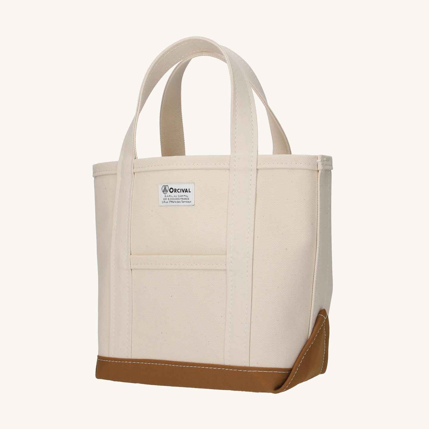 Ecru / Camel Tote Bag medium
