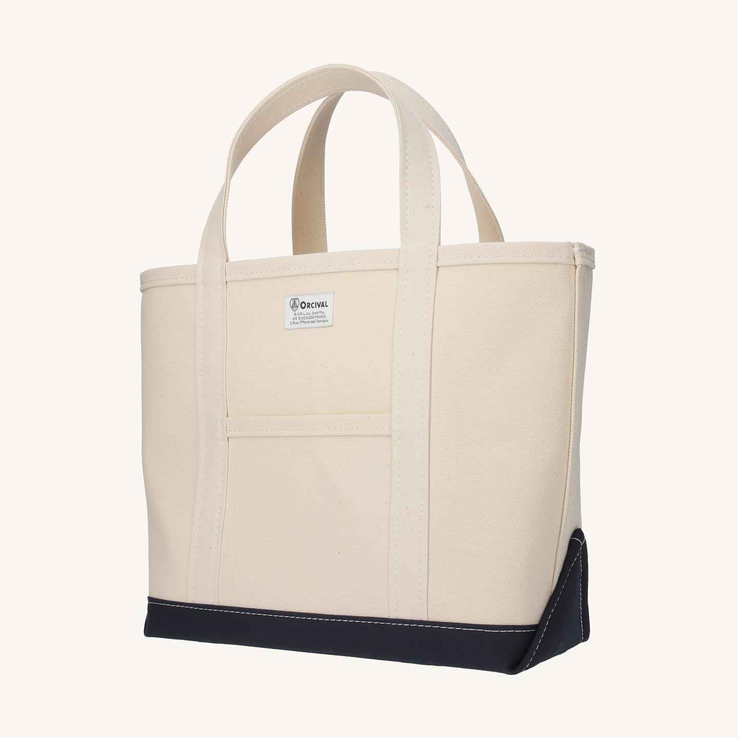 Ecru / Oxford blue Tote Bag medium