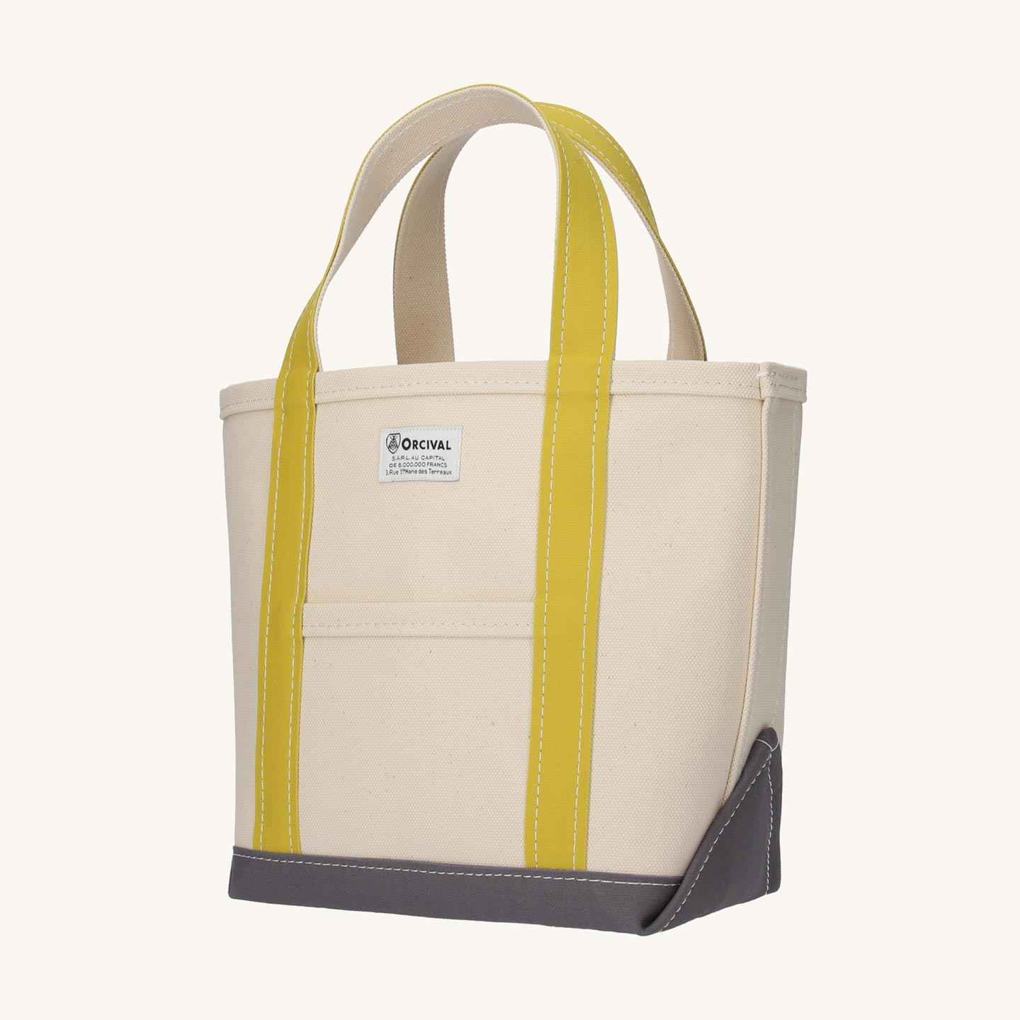 Ecru x Pale hiwa green x lead Tote Bag medium
