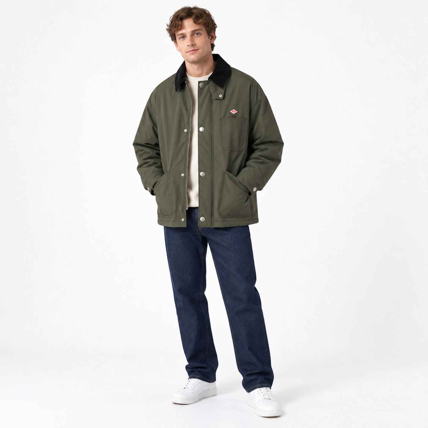 Padded Work Jacket with Corduroy Collar, unisex, DANTON  #DT-A0808 STV  #DT-A0809 STV OLIVE