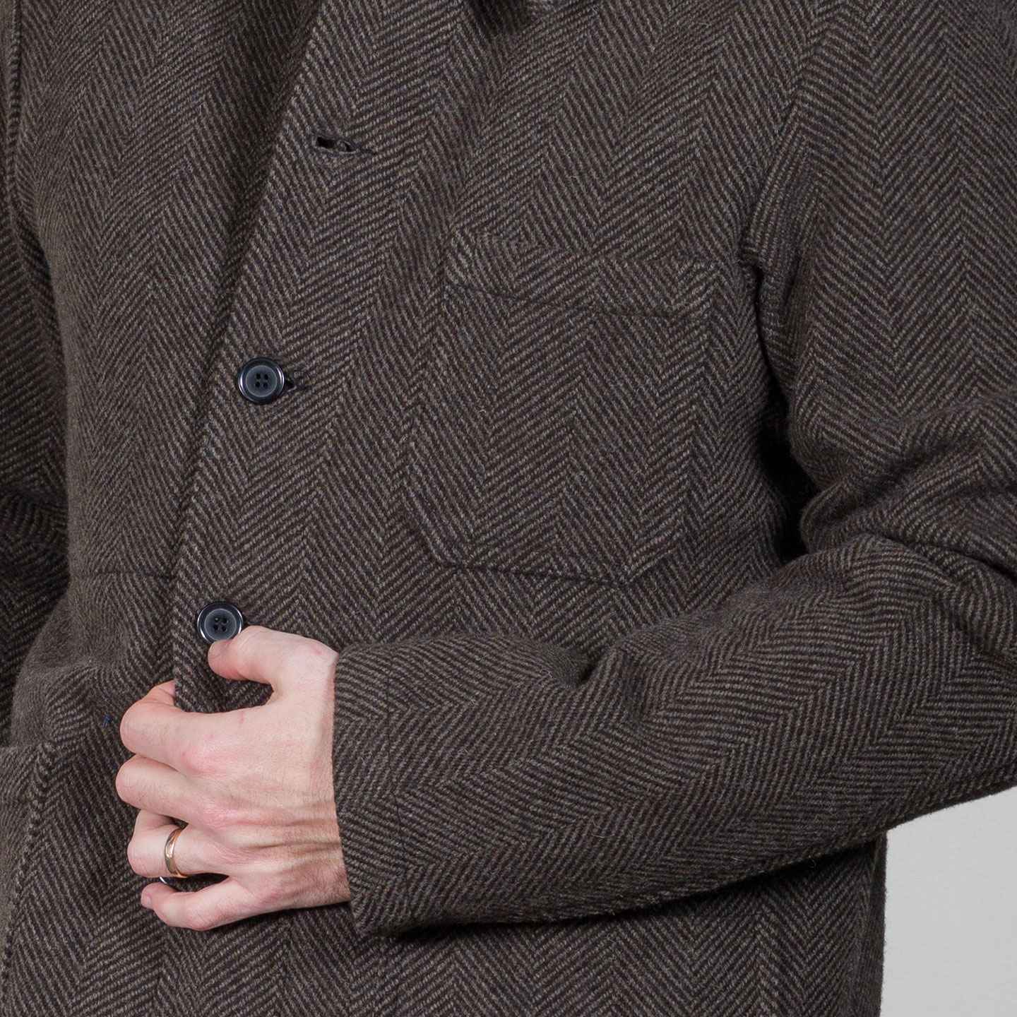 Veste en drap de laine à chevrons VETRA