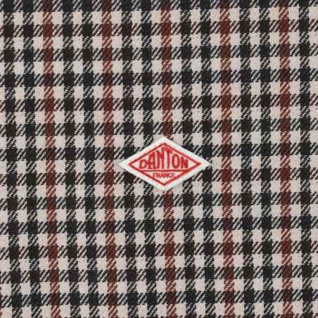 Veste courte matelassée à col velours DANTON BEIGE×BROWN HOUNDSTOOTH #DT-A0522 STV