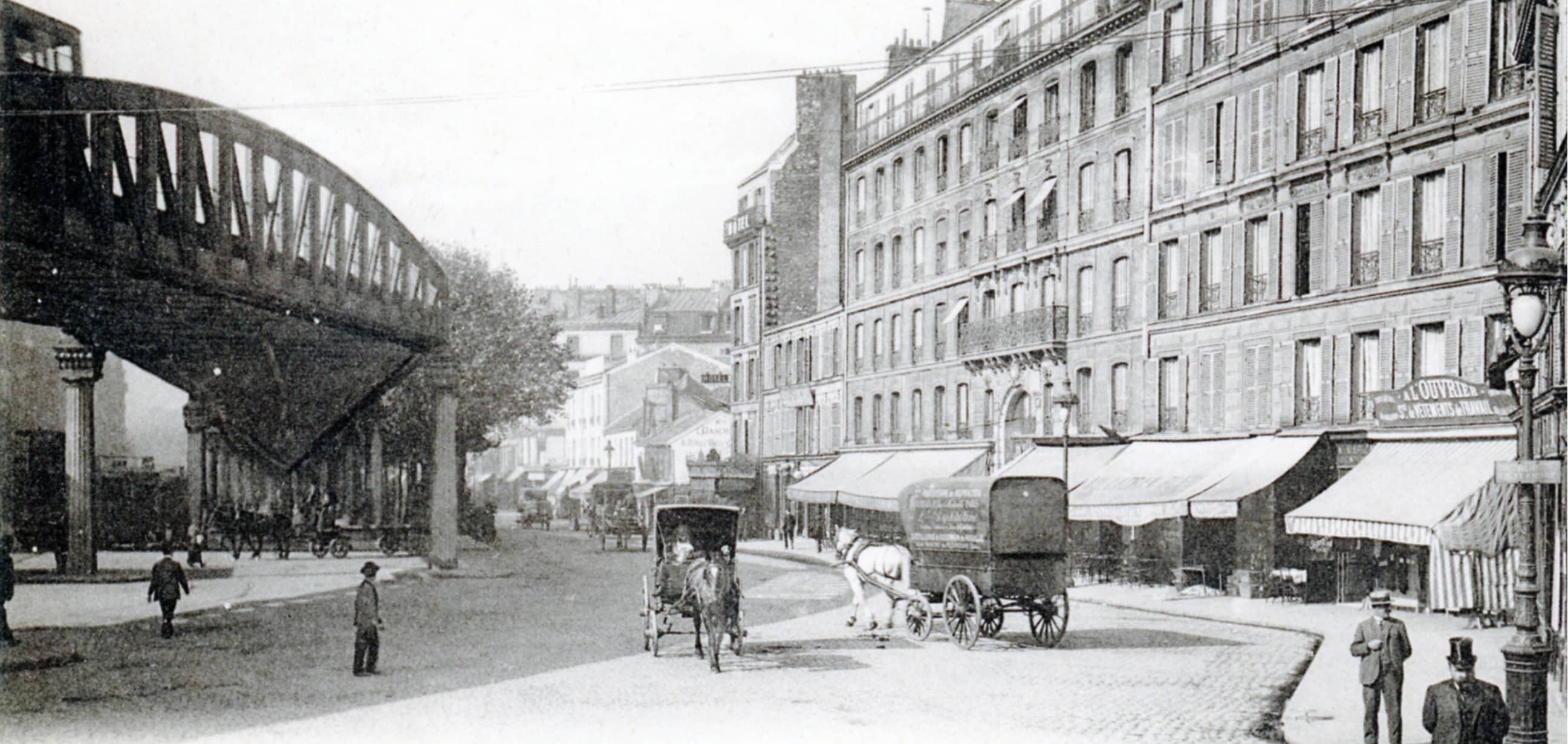 The boulevard de la villette in 1907, A L\Ouvrier store in 1907